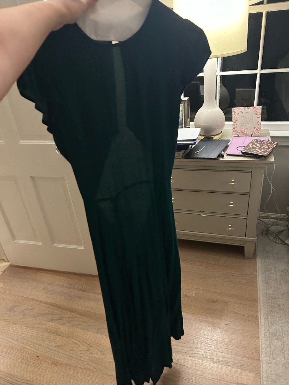 Reformation Gavin Emerald Green Maxi Dress with Flutter Sleeves